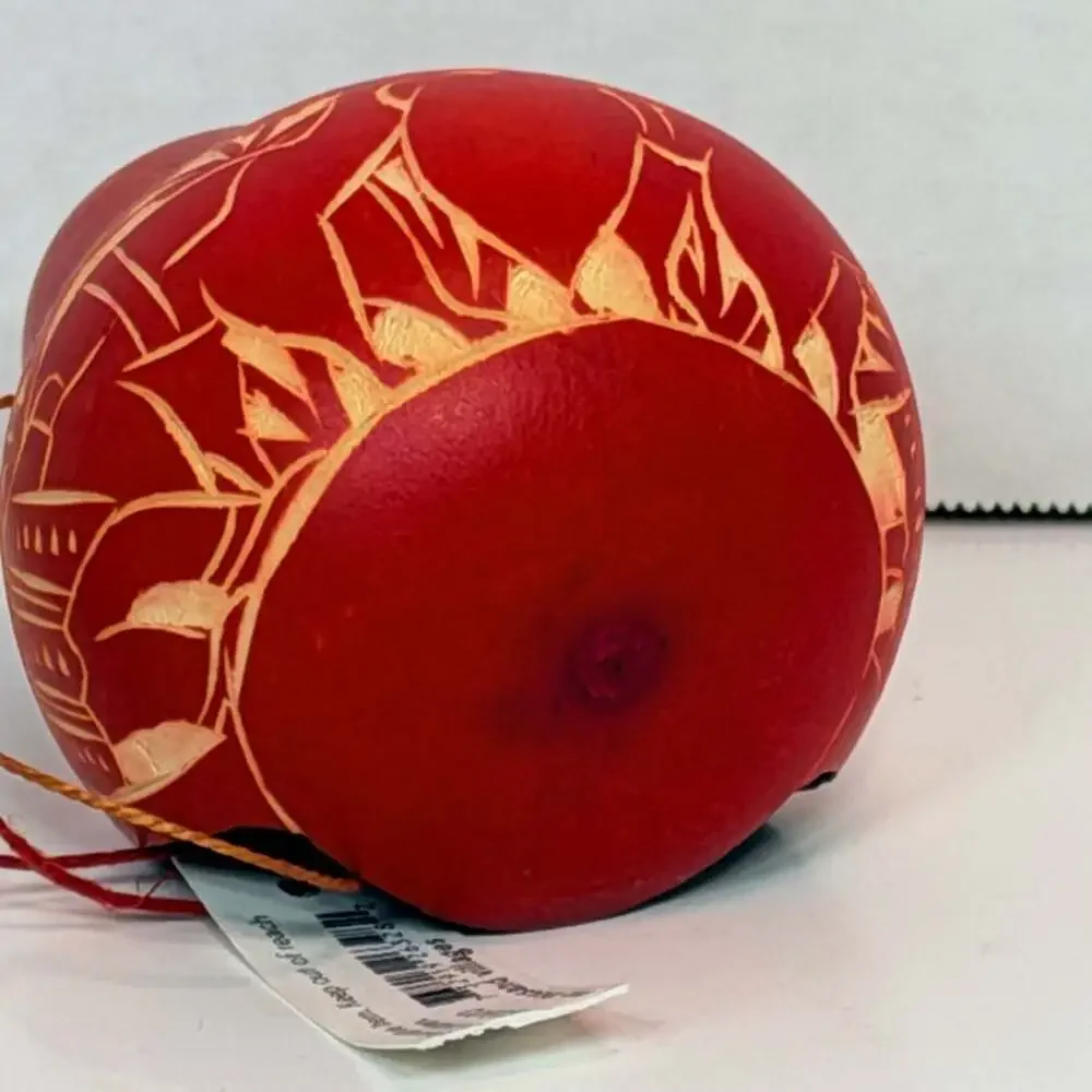 Hand Carved and Painted Gourd Nativity Scene Christmas Diorama Ornament